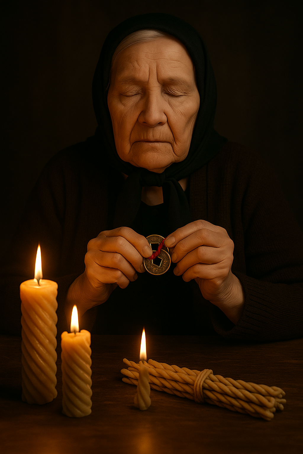 Сліпа Провидиця під час обряду